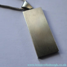 Load image into Gallery viewer, 1970s Vintage "RH" Sterling Silver Ingot PENDANT &amp; Thick Snake CHAIN. Hallmarked Edinburgh 1979
