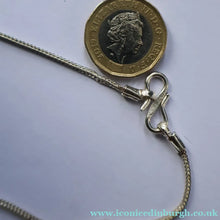 Load image into Gallery viewer, 1970s Vintage "RH" Sterling Silver Ingot PENDANT &amp; Thick Snake CHAIN. Hallmarked Edinburgh 1979
