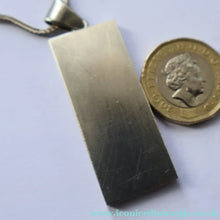 Load image into Gallery viewer, 1970s Vintage "RH" Sterling Silver Ingot PENDANT &amp; Thick Snake CHAIN. Hallmarked Edinburgh 1979

