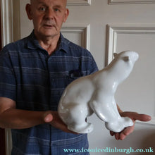 Load image into Gallery viewer, Vintage Russian / LOMONOSOV Imperial Porcelain Factory White POLAR Bear. Height 10 1/2 inches 
