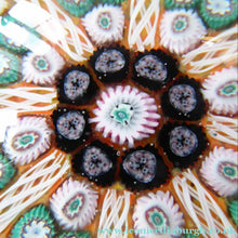 Load image into Gallery viewer, SCOTTISH PAPERWEIGHT. Strathearn Millefiori Canes and Latticino Eight Spoke MAGNUM Size
