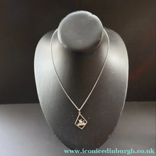 Load image into Gallery viewer, 1970s Vintage Scottish SHETLAND SILVER Viking Boat Necklace tin Original Box
