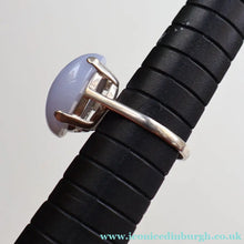 Load image into Gallery viewer, Vintage 1975 EDINBURGH Hallmarked Delicate Silver &amp; Blue Lace Agate Ring.  Size O+
