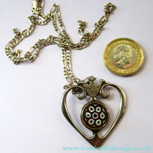 Load image into Gallery viewer, 1970s Caithness Glass Pendant Miniature Millefiori Paperweight Set in Silver Luckenbooth
