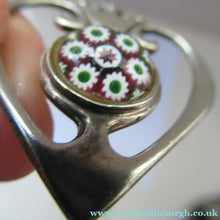 Load image into Gallery viewer, 1970s Caithness Glass Pendant Miniature Millefiori Paperweight Set in Silver Luckenbooth
