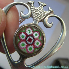 Load image into Gallery viewer, 1970s Caithness Glass Pendant Miniature Millefiori Paperweight Set in Silver Luckenbooth
