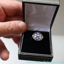 Load image into Gallery viewer, Vintage 1977 SCOTTISH Hallmarked Solid Silver &amp; Millefiori CAITHNESS GLASS Ring (Size N)
