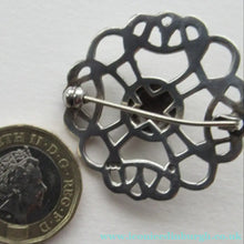 Load image into Gallery viewer, 1970s Scottish Silver Brooch with Central Stone. Probably by John Hart
