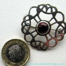 Load image into Gallery viewer, 1970s Scottish Silver Brooch with Central Stone. Probably by John Hart
