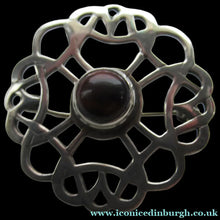 Load image into Gallery viewer, 1970s Scottish Silver Brooch with Central Stone. Probably by John Hart
