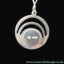 Load image into Gallery viewer, Vintage 1970s Silver Hallmarked Geometric Pendant with Caithness Glass Paperweight Miniature

