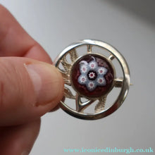 Load image into Gallery viewer, Vintage 1971 SCOTTISH Solid Silver &amp; Millefiori CAITHNESS GLASS Brooch
