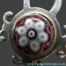 Load image into Gallery viewer, Vintage 1970s SCOTTISH Silver &amp; Millefiori CAITHNESS GLASS Pendant. Edinburgh Hallmark 1971
