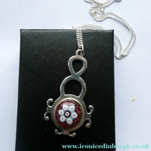 Load image into Gallery viewer, Vintage 1970s SCOTTISH Silver &amp; Millefiori CAITHNESS GLASS Pendant. Edinburgh Hallmark 1971
