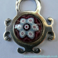 Load image into Gallery viewer, Vintage 1970s SCOTTISH Silver &amp; Millefiori CAITHNESS GLASS Pendant. Edinburgh Hallmark 1971
