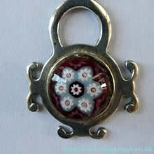 Load image into Gallery viewer, Scottish Silver Pendant Necklace with Ysart Millefiori Paperweight 1970s HallmarkVintage 1970s SCOTTISH Silver &amp; Millefiori CAITHNESS GLASS Pendant. Edinburgh Hallmark 1971
