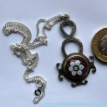 Load image into Gallery viewer, Vintage 1970s SCOTTISH Silver &amp; Millefiori CAITHNESS GLASS Pendant. Edinburgh Hallmark 1971
