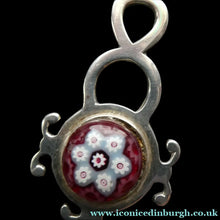 Load image into Gallery viewer, Vintage 1970s SCOTTISH Silver &amp; Millefiori CAITHNESS GLASS Pendant. Edinburgh Hallmark 1971
