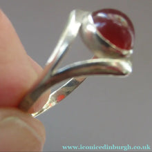 Load image into Gallery viewer, 1970s Ortak Silver Ring with Cornelian. UK Size P
