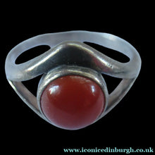 Load image into Gallery viewer, 1970s Ortak Silver Ring with Cornelian. UK Size P 1/2
