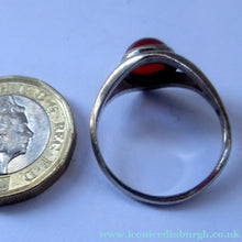 Load image into Gallery viewer, 1970s Ortak Silver Ring with Cornelian. UK Size P 1/2
