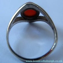 Load image into Gallery viewer, 1970s Ortak Silver Ring with Cornelian. UK Size P 1/2
