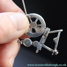 Load image into Gallery viewer, SCOTTISH SILVER Ortak Vintage 1970s Spinning Wheel Brooch. Designed by Malcolm Gray
