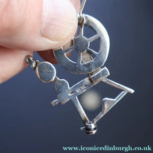 Load image into Gallery viewer, SCOTTISH SILVER Ortak Vintage 1970s Spinning Wheel Brooch. Designed by Malcolm Gray
