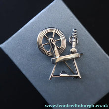 Load image into Gallery viewer, SCOTTISH SILVER Ortak Vintage 1970s Spinning Wheel Brooch. Designed by Malcolm Gray
