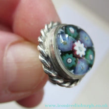 Load image into Gallery viewer, 1970s Scottish Silver Millefiori Caithness Glass Millefiori Paperweight Cufflinks Original Box 
