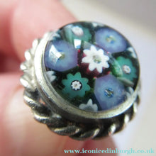 Load image into Gallery viewer, 1970s Scottish Silver Millefiori Caithness Glass Millefiori Paperweight Cufflinks Original Box 
