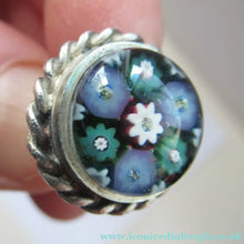 Load image into Gallery viewer, 1970s Scottish Silver Millefiori Caithness Glass Millefiori Paperweight Cufflinks Original Box 
