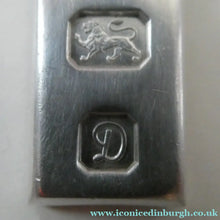 Load image into Gallery viewer, 1970s Vintage "RC" Sterling Silver Ingot PENDANT &amp; Heavy Rolo CHAIN. Hallmarked Sheffield 1978
