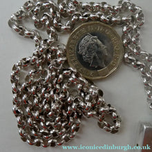 Load image into Gallery viewer, 1970s Vintage "RC" Sterling Silver Ingot PENDANT &amp; Heavy Rolo CHAIN. Hallmarked Sheffield 1978
