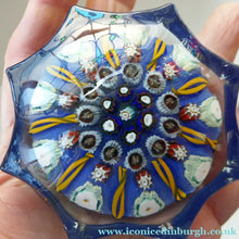 Load image into Gallery viewer, Vintage 1970s Scottish Strathearn Glass Star Shaped Millefiori Paperweight

