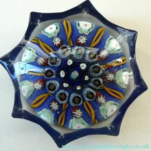 Load image into Gallery viewer, Vintage 1970s Scottish Strathearn Glass Star Shaped Millefiori Paperweight
