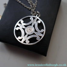 Load image into Gallery viewer, SHETLAND SILVER. Vintage 1970s Hallmarked Pendant by James Kerr of Lerwick. Shetland. Celtic Design
