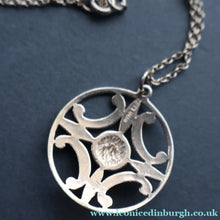 Load image into Gallery viewer, SHETLAND SILVER. Vintage 1970s Hallmarked Pendant by James Kerr of Lerwick. Shetland. Celtic Design
