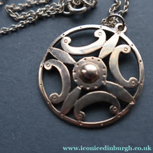 Load image into Gallery viewer, SHETLAND SILVER. Vintage 1970s Hallmarked Pendant by James Kerr of Lerwick. Shetland. Celtic Design
