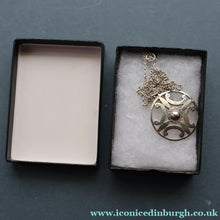Load image into Gallery viewer, SHETLAND SILVER. Vintage 1970s Hallmarked Pendant by James Kerr of Lerwick. Shetland. Celtic Design

