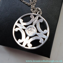 Load image into Gallery viewer, SHETLAND SILVER. Vintage 1970s Hallmarked Pendant by James Kerr of Lerwick. Shetland. Celtic Design
