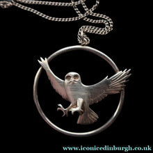 Load image into Gallery viewer, SHETLAND SILVER. Vintage LARGE Hallmarked Brooch by James Kerr of Lerwick. Shetland. Owl Design
