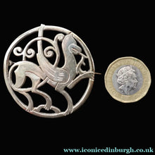 Load image into Gallery viewer, 1970s Shetland Silver Zoomorphic Stylised Brooch. The Quendale Beast - Scottish Silver Jewellery
