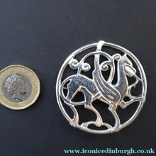 Load image into Gallery viewer, Vintage 1970s Scottish SHETLAND SILVER Zoomorphic Stylised Brooch: Quendale Beast
