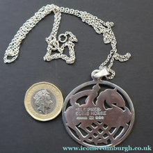 Load image into Gallery viewer, 1970s Vintage Scottish SHETLAND SILVER Zoomorphic Stylised Pendant &amp; Chain: Sleipnir /  Odins Horse

