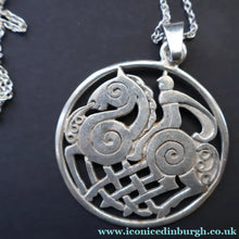 Load image into Gallery viewer, 1970s Vintage Scottish SHETLAND SILVER Zoomorphic Stylised Pendant &amp; Chain: Sleipnir /  Odins Horse


