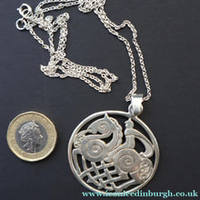 Load image into Gallery viewer, 1970s Vintage Scottish SHETLAND SILVER Zoomorphic Stylised Pendant &amp; Chain: Sleipnir /  Odins Horse

