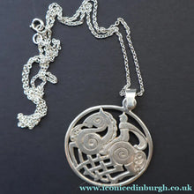 Load image into Gallery viewer, 1970s Vintage Scottish SHETLAND SILVER Zoomorphic Stylised Pendant &amp; Chain: Sleipnir /  Odins Horse

