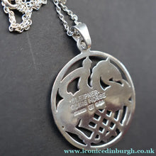 Load image into Gallery viewer, 1970s Vintage Scottish SHETLAND SILVER Zoomorphic Stylised Pendant &amp; Chain: Sleipnir /  Odins Horse

