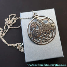 Load image into Gallery viewer, 1970s Vintage Scottish SHETLAND SILVER Zoomorphic Stylised Pendant &amp; Chain: Sleipnir /  Odins Horse

